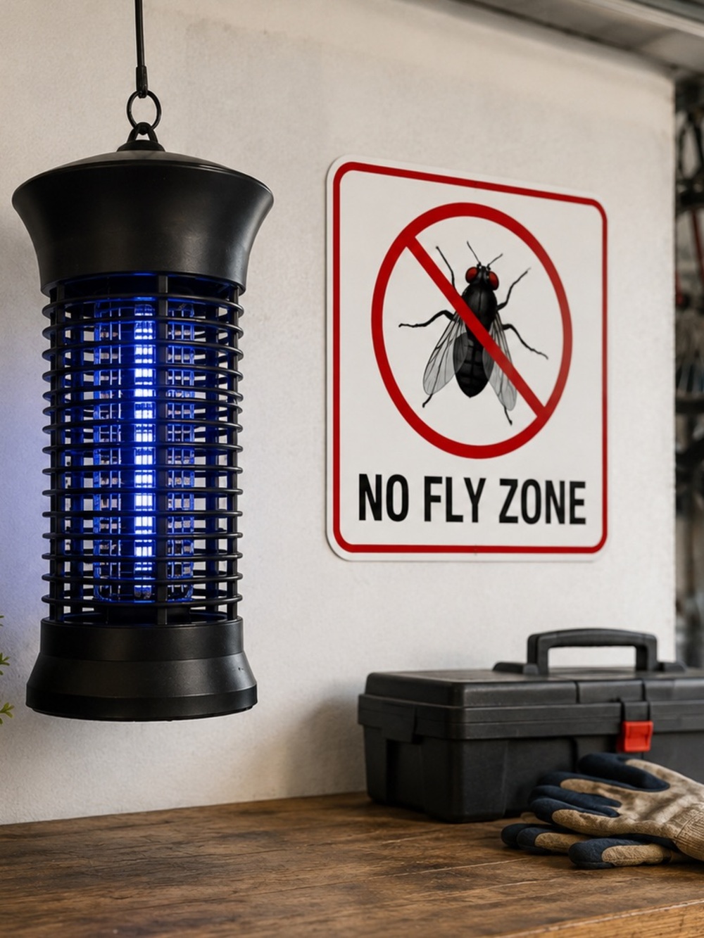 Black Portable Electronic Insect Zapper - Compact Plug-In